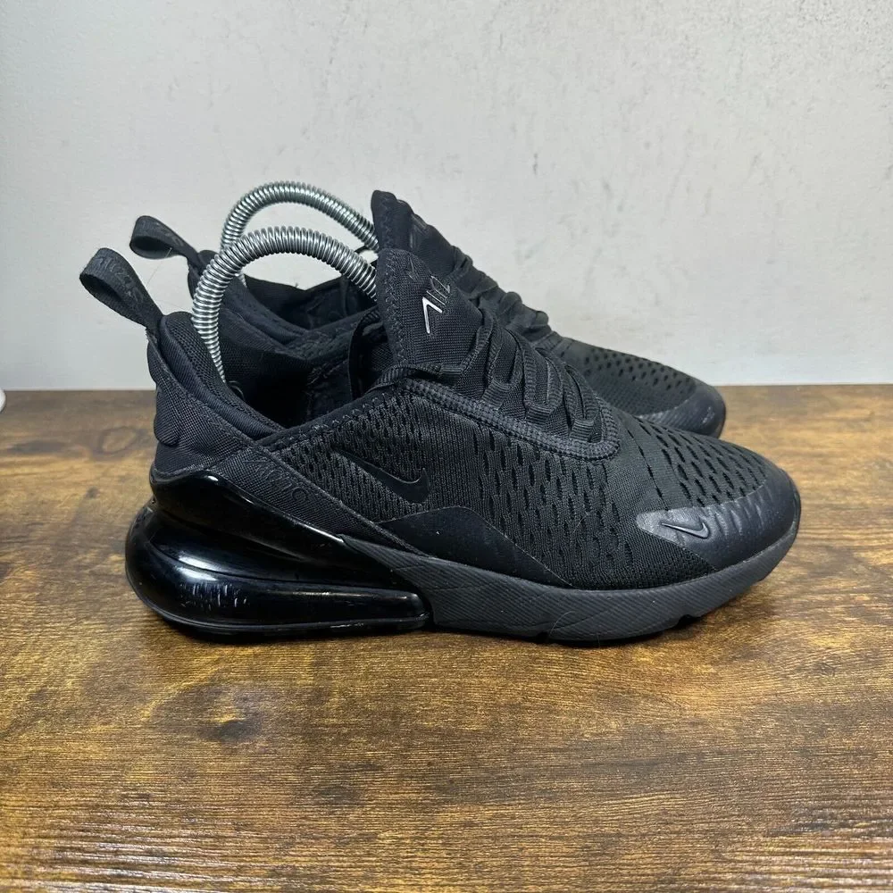 Nike Air Max 270 Triple Black Shoes Sneakers Women's Size 7.5